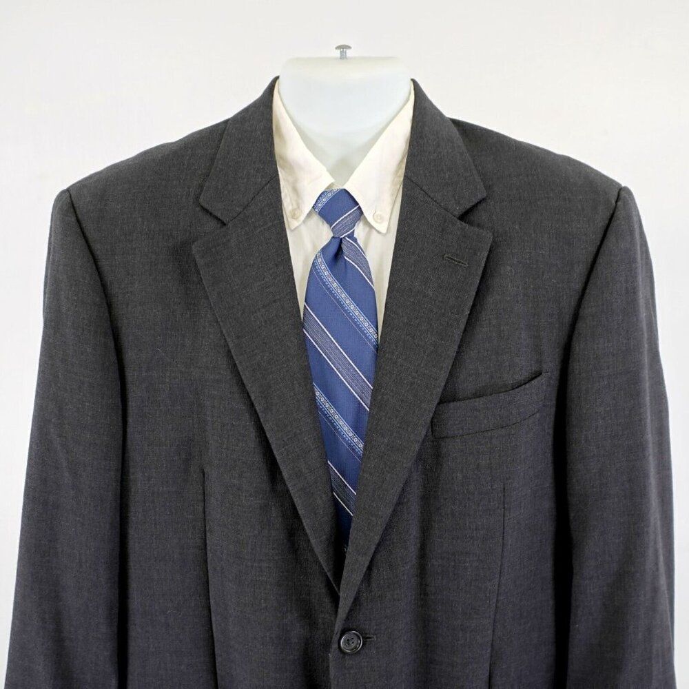 Pronto Uomo Lessona Natural Stretch Super 100s Worsted Wool Gray 42R Basketweave